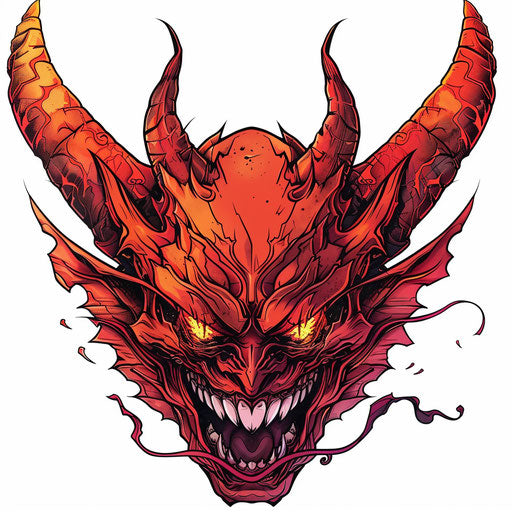 Enraged anime demon with fiery eyes