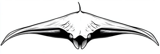 Very simple manta ray coloring book page 3:1