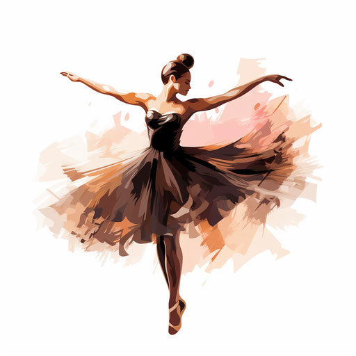 Ballet clipart in the style of Chiaroscuro Art, on white background