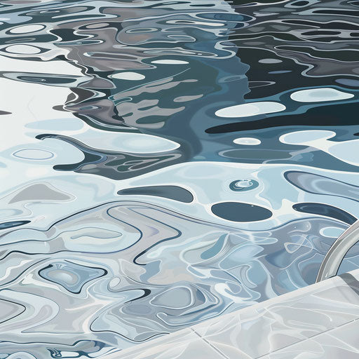 Flat metallic background underpins a realistic pool clipart