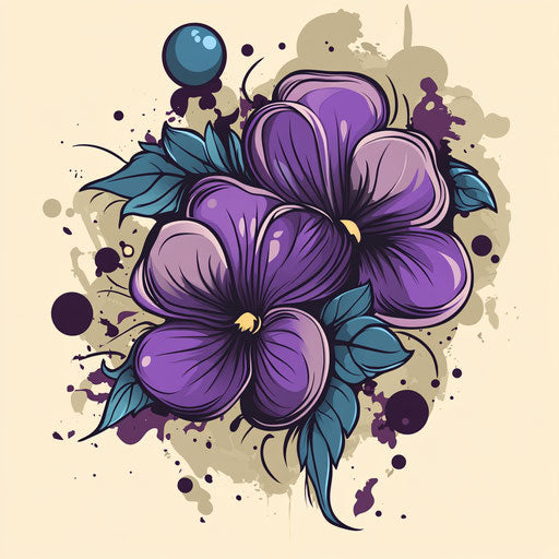 Violet Flower Tattoo Tattoo Blueprint Kit