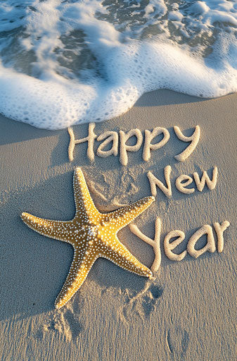 Happy New Year on the beach
