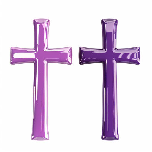 Hyper realistic lent clipart on flat white background, bright colors and smooth finishes