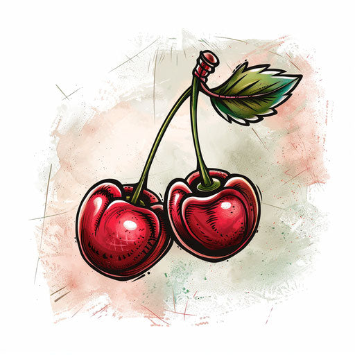 Vintage cherry tattoo with classic American style