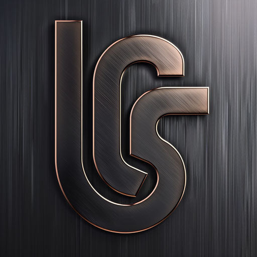 Modern plumbing logo with sleek lines and metallic background