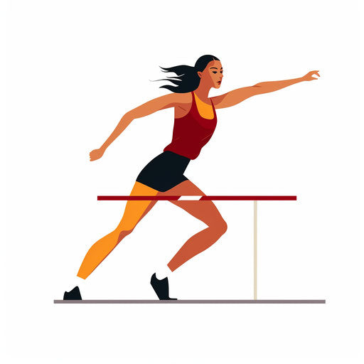Track and field clipart in minimalist style, on white background