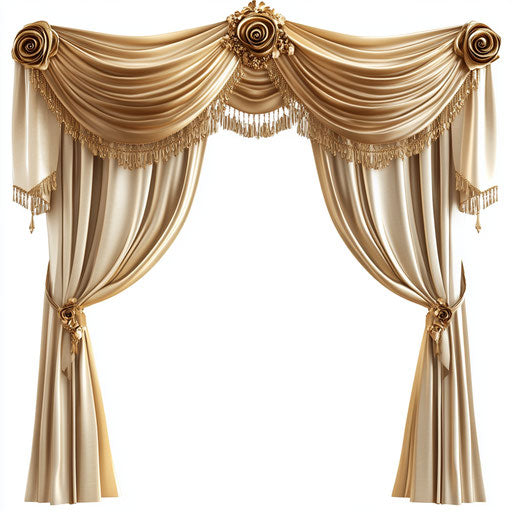 Realistic backdrop curtain, high resolution, isolated