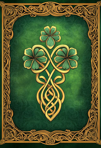 Celtic shamrocks in an elegant vertical design
