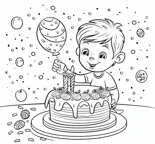 Happy birthday coloring pages for kindergarten