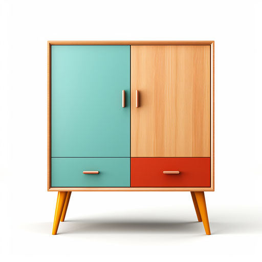 Minimalist style cabinet illustration, on white background