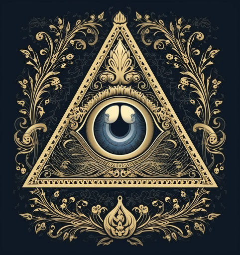All-seeing eye symbol stock vector, elaborate ornamentation style
