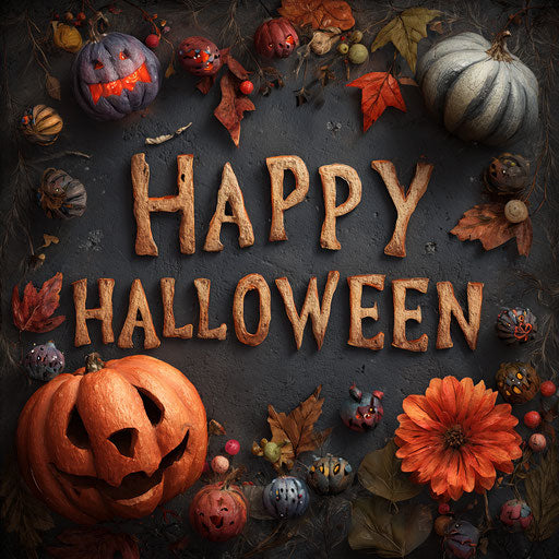 Festive Halloween Greeting with Traditional Symbols