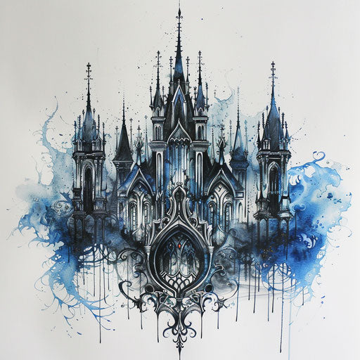 Elegant gothic castle with intricate windows and spires