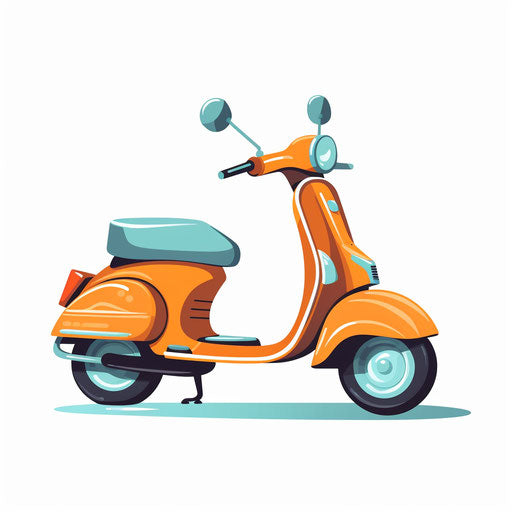 Minimalist style scooter illustration, on white background