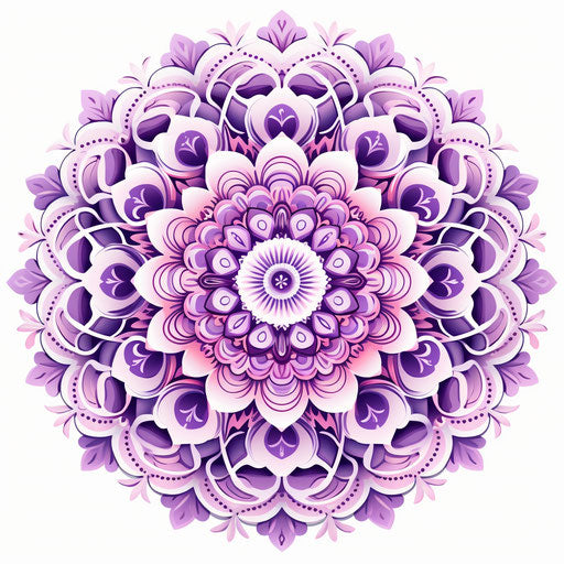 Abstract mandala pattern in purple and light pink