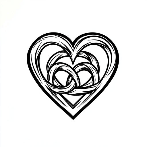 Celtic heart tattoo sketch on hand on white background