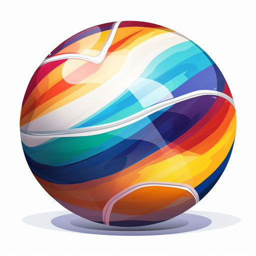 Beach ball image in the style of Chiaroscuro Art, on white background