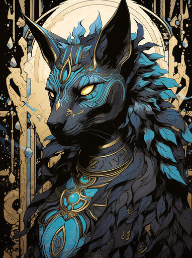 Egyptian tattered paper poster, neotraditional style