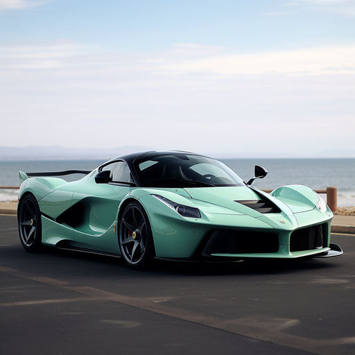 The classic Seafoam green Ferrari