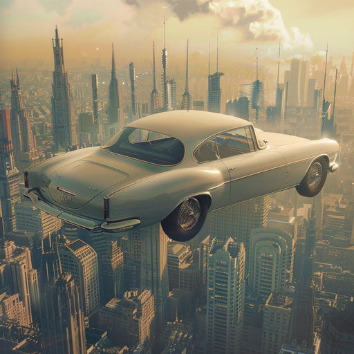 Retro-futuristic 1966 Volvo P1800 with hover conversion