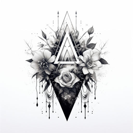 Tribal triangle tattoo pattern for women