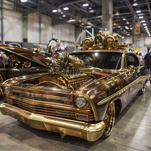 Steampunk version of a 1967 Chevy Bel Air at a convention
