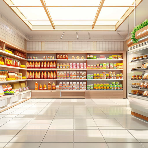 Grocery store clipart in photo-realistic style
