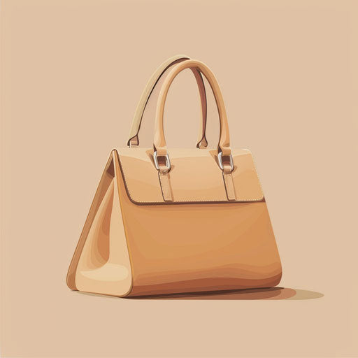 Bag clipart in photo realistic style with a flat random background, vintage filter and delicate lines