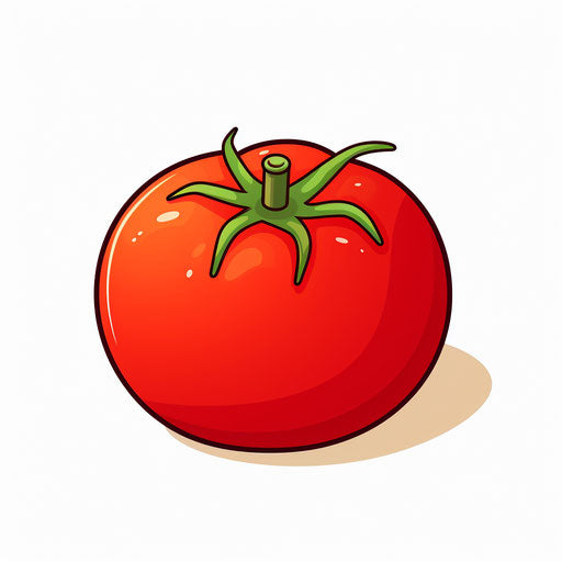 Minimalist-style tomato clipart on white background