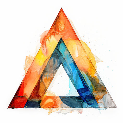 Triangle clipart in the style of Oil painting, on a white background