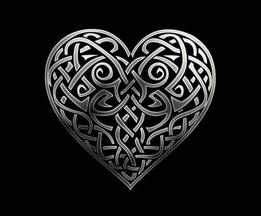 Celtic heart tattoo designs in romantic graffiti style