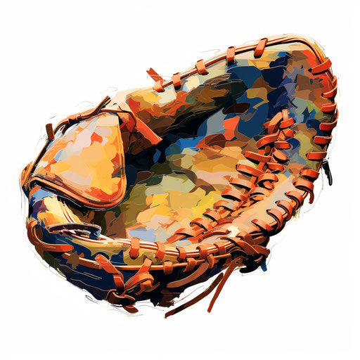 Baseball Glove Clipart in the style of Impressionistic Art