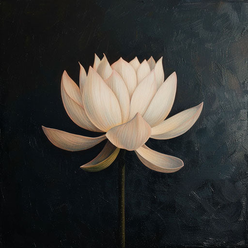 Small lotus flower, in the style of Guy Aitchison