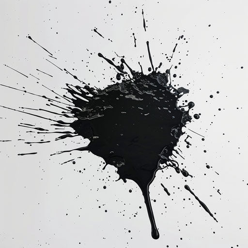 Realistic paint splatter on flat white background