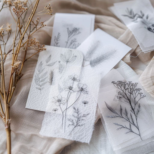 Wildflower lace on white canvas