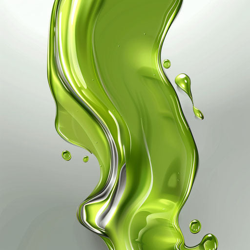 Flat, metallic backdrop enhances realistic green clipart