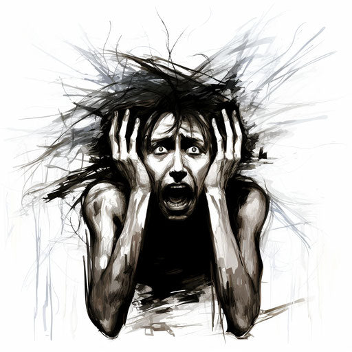 Nervous clipart in the style of Chiaroscuro Art, on white background