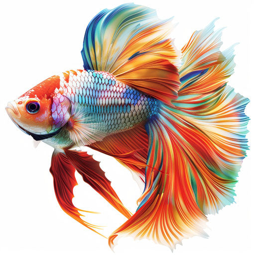 Fish clipart images in photo realistic style with flat background