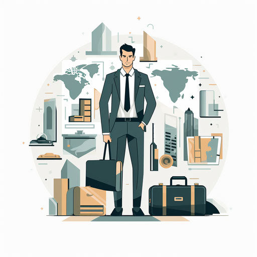 Minimalist business clipart on white background