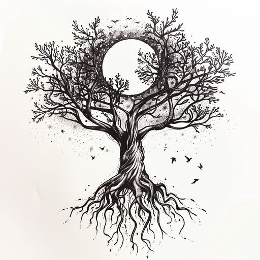 Tree of life with roots and branches, growth and connection
