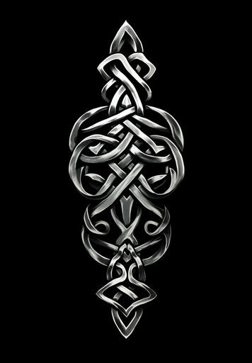 Circle knot tattoo, Celtic design with jagged chiaroscuro