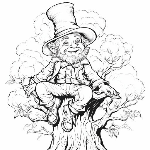 Elf with a hat on the tree top