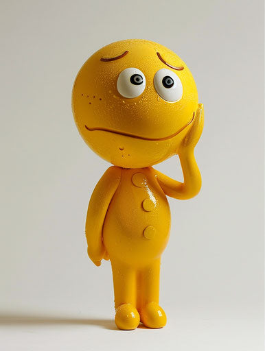 Contemplative yellow smiley face