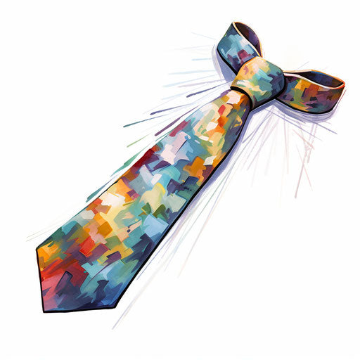 Tie clipart in the style of Impressionistic Art, on white
