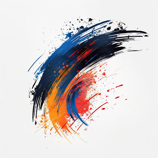 Elegant painting logo with brush stroke on white background