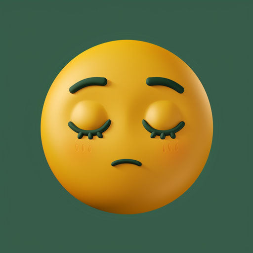 Yellow emoji face with closed eyes, stunning beauty