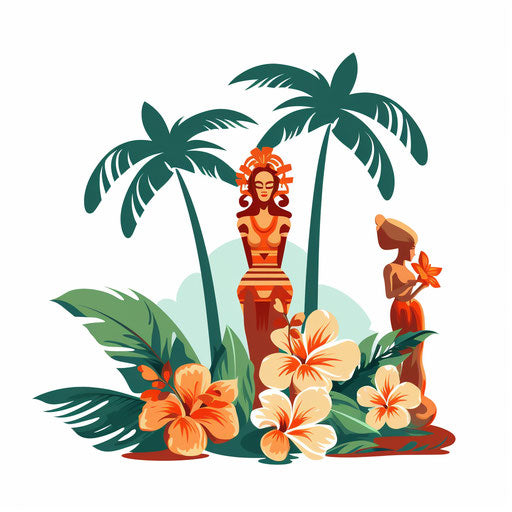 Luau clipart in Minimalist style, on a white background