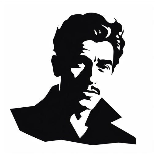 Minimalist illustration of actor on white background