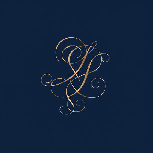Classic luxury logo with timeless script font on navy blue background