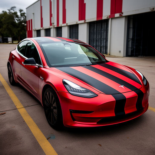 Racing stripes of Tesla Model 3